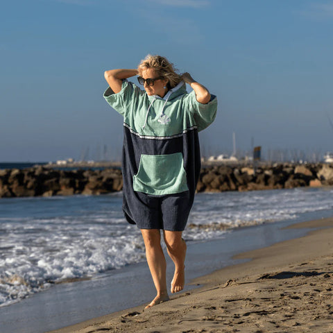 Poncho Saint Jacques Duo Turquoise / Marine