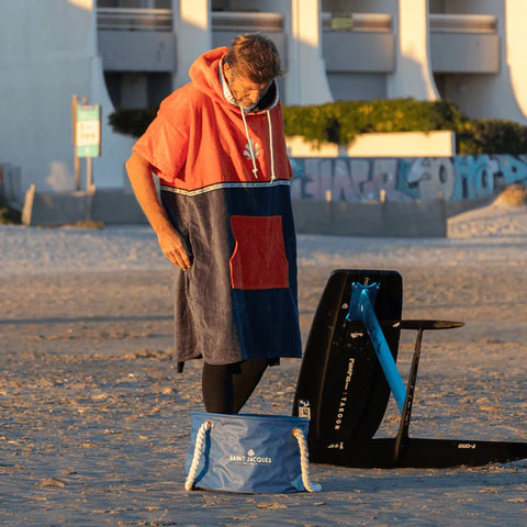 Poncho Saint Jacques Duo Corail/Bleu