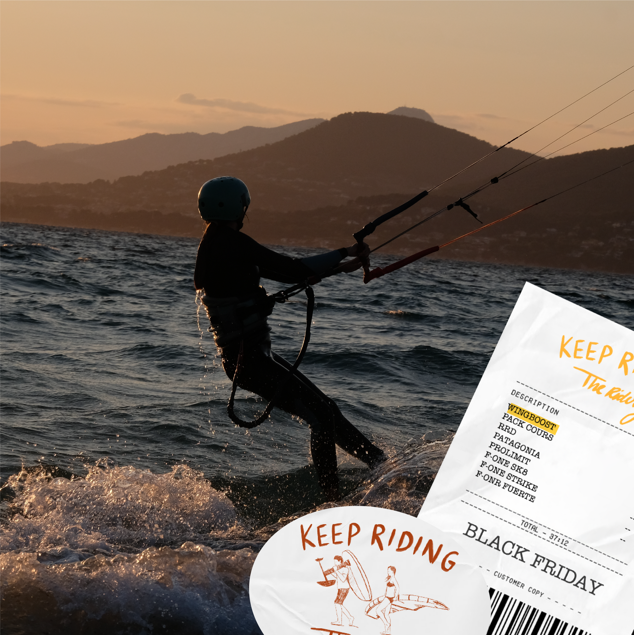 Wing flying on the water